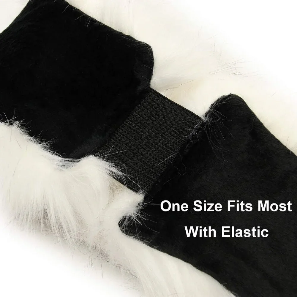 Faux Fur Headband Women's Winter Earwarmer Elastic Fluffy Polar Fleece